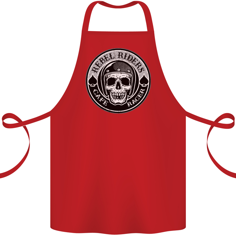 Rebel Cafe Racer Biker Motorbike Motorcycle Cotton Apron 100% Organic Red