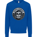 Rebel Cafe Racer Biker Motorbike Motorcycle Kids Sweatshirt Jumper Royal Blue