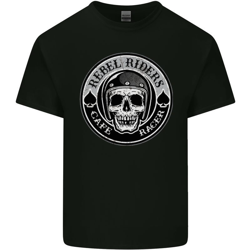 Rebel Cafe Racer Biker Motorbike Motorcycle Kids T-Shirt Childrens Black