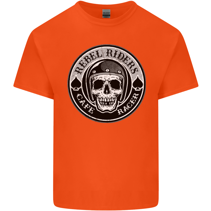 Rebel Cafe Racer Biker Motorbike Motorcycle Kids T-Shirt Childrens Orange