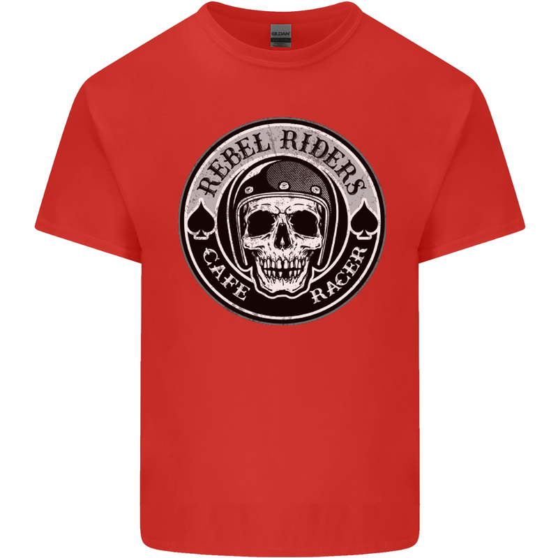 Rebel Cafe Racer Biker Motorbike Motorcycle Kids T-Shirt Childrens Red