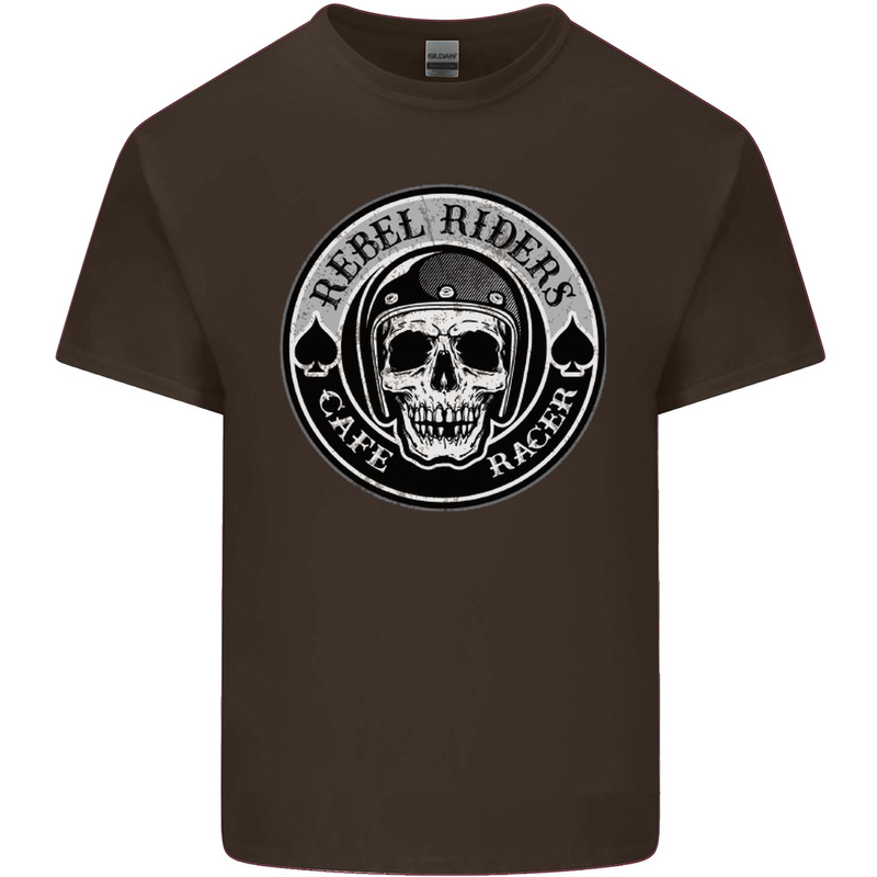 Rebel Cafe Racer Biker Motorbike Motorcycle Mens Cotton T-Shirt Tee Top Dark Chocolate