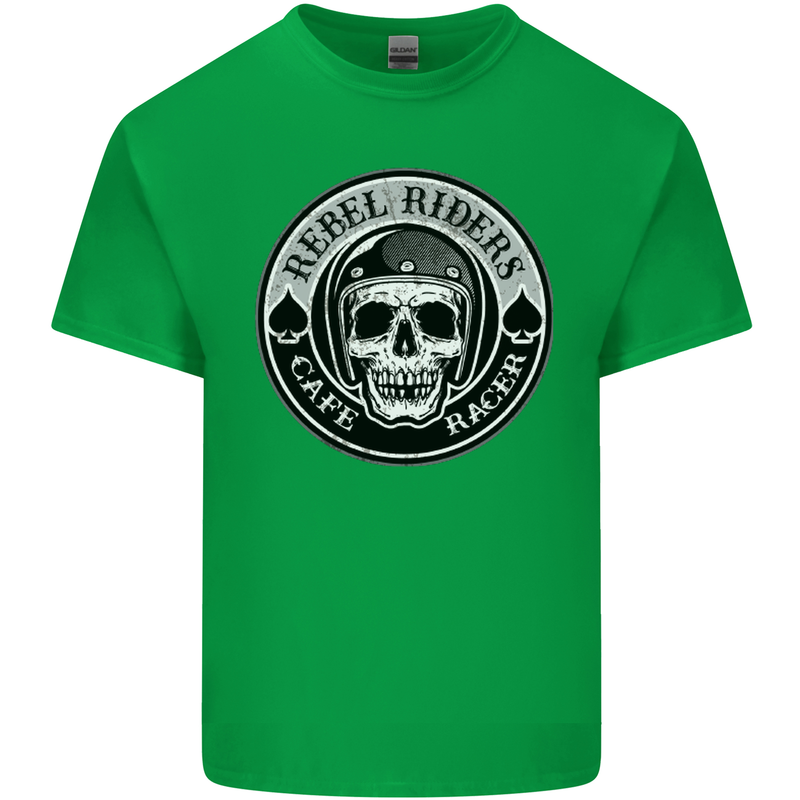 Rebel Cafe Racer Biker Motorbike Motorcycle Mens Cotton T-Shirt Tee Top Irish Green