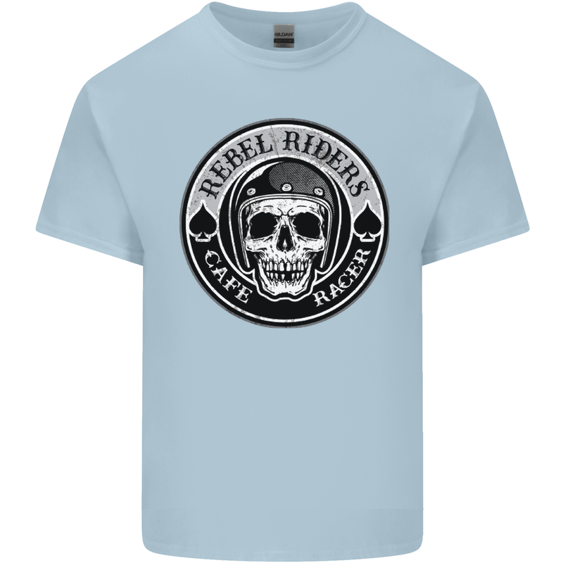 Rebel Cafe Racer Biker Motorbike Motorcycle Mens Cotton T-Shirt Tee Top Light Blue