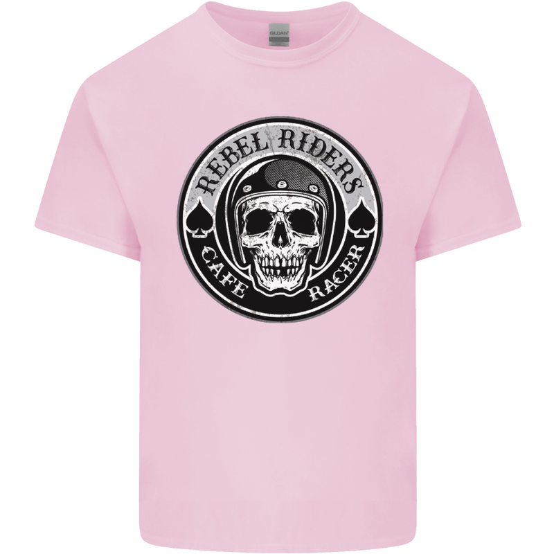 Rebel Cafe Racer Biker Motorbike Motorcycle Mens Cotton T-Shirt Tee Top Light Pink