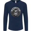 Rebel Cafe Racer Biker Motorbike Motorcycle Mens Long Sleeve T-Shirt Navy Blue