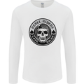 Rebel Cafe Racer Biker Motorbike Motorcycle Mens Long Sleeve T-Shirt White