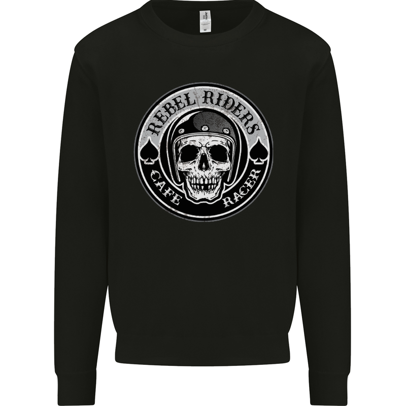 Rebel Cafe Racer Biker Motorbike Motorcycle Mens Sweatshirt Jumper Black