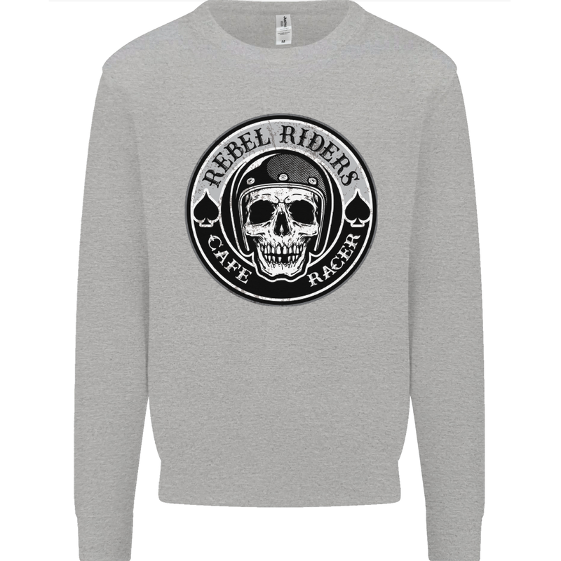 Rebel Cafe Racer Biker Motorbike Motorcycle Mens Sweatshirt Jumper Sports Grey