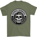 Rebel Cafe Racer Biker Motorbike Motorcycle Mens T-Shirt Cotton Gildan Military Green