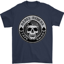 Rebel Cafe Racer Biker Motorbike Motorcycle Mens T-Shirt Cotton Gildan Navy Blue