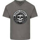 Rebel Cafe Racer Biker Motorbike Motorcycle Mens V-Neck Cotton T-Shirt Charcoal