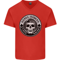 Rebel Cafe Racer Biker Motorbike Motorcycle Mens V-Neck Cotton T-Shirt Red