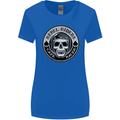 Rebel Cafe Racer Biker Motorbike Motorcycle Womens Wider Cut T-Shirt Royal Blue