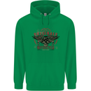 Rebel Wings Motorcycle Originals Childrens Kids Hoodie Irish Green