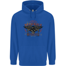 Rebel Wings Motorcycle Originals Childrens Kids Hoodie Royal Blue