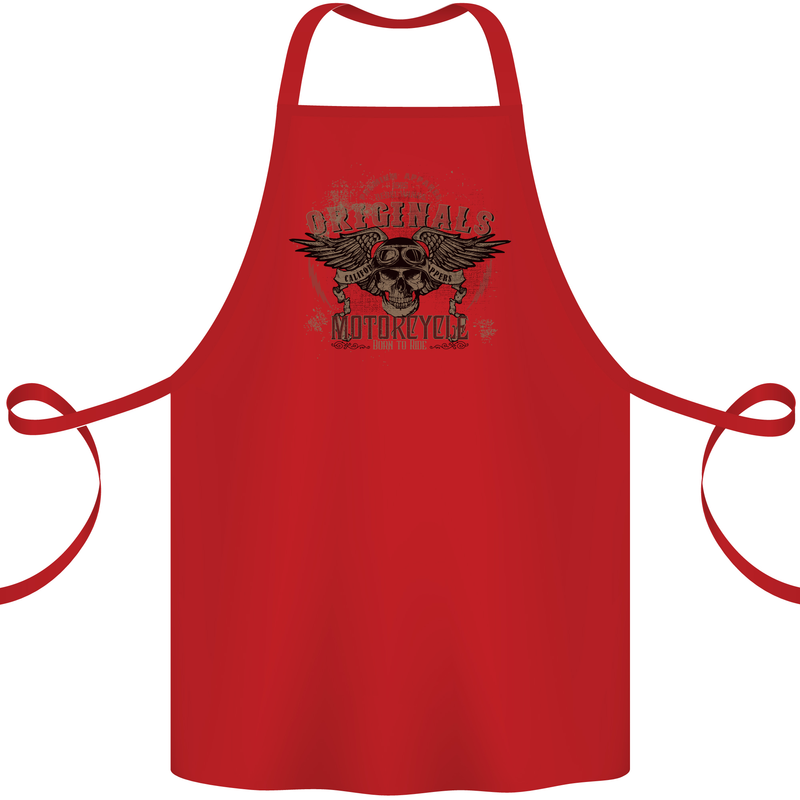 Rebel Wings Motorcycle Originals Cotton Apron 100% Organic Red