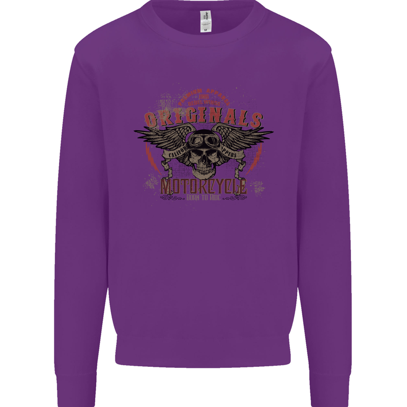 Rebel Wings Motorcycle Originals Kids Sweatshirt Jumper Purple