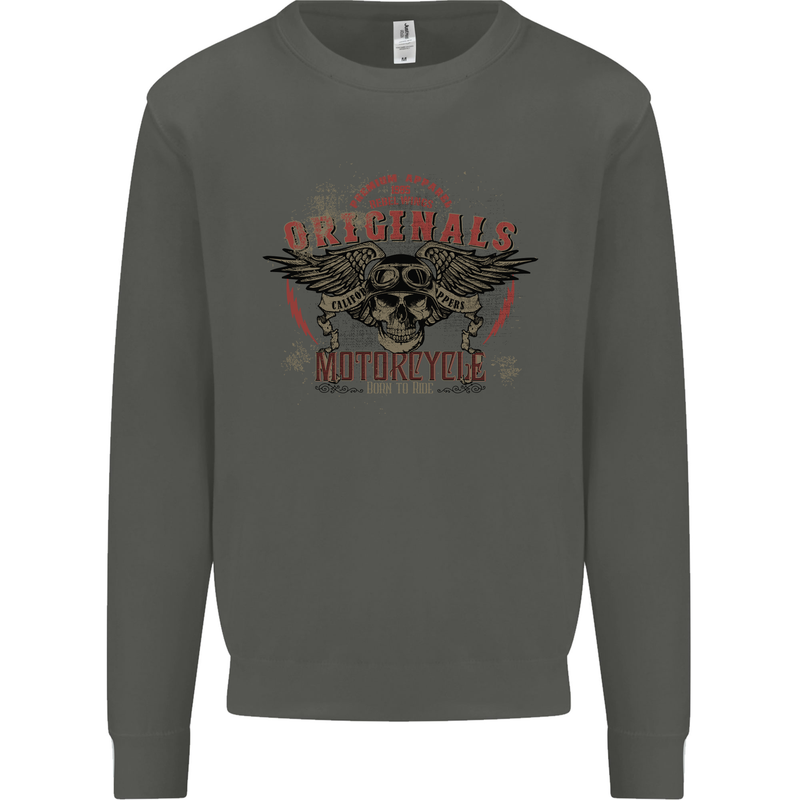 Rebel Wings Motorcycle Originals Kids Sweatshirt Jumper Storm Grey