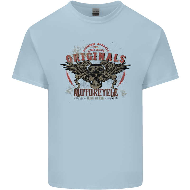 Rebel Wings Motorcycle Originals Kids T-Shirt Childrens Light Blue