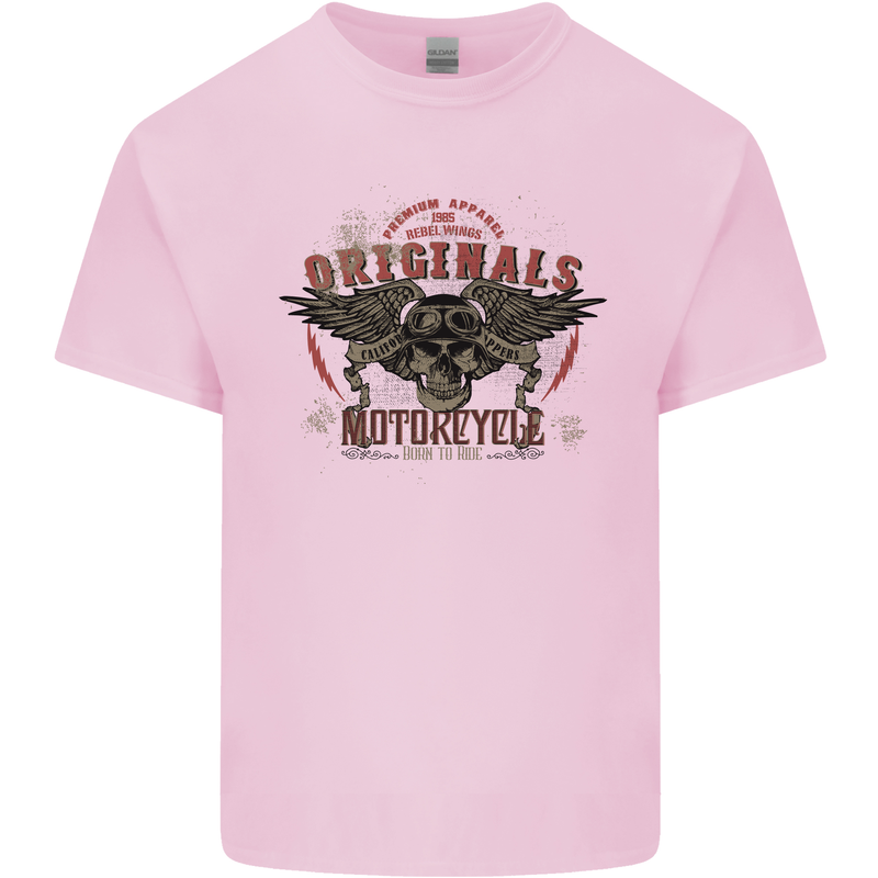 Rebel Wings Motorcycle Originals Kids T-Shirt Childrens Light Pink