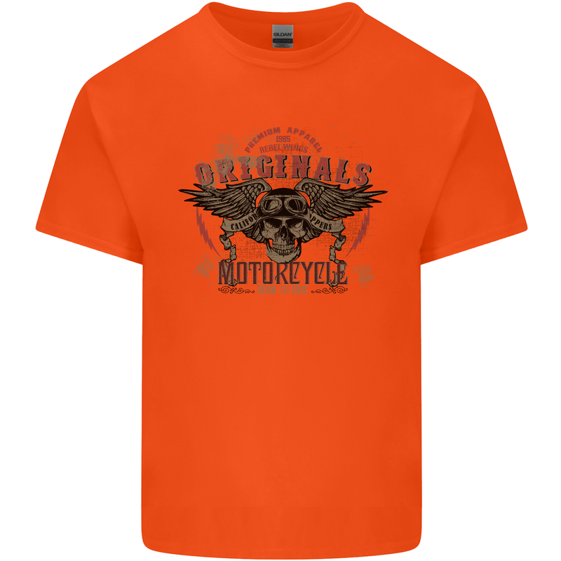 Rebel Wings Motorcycle Originals Kids T-Shirt Childrens Orange