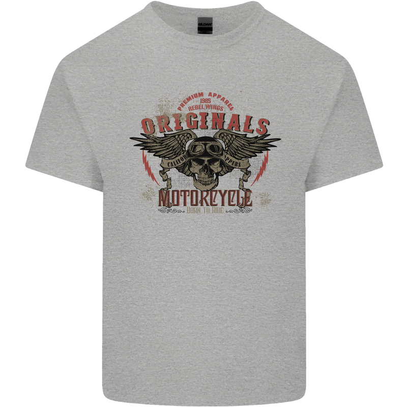 Rebel Wings Motorcycle Originals Kids T-Shirt Childrens Sports Grey