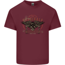 Rebel Wings Motorcycle Originals Mens Cotton T-Shirt Tee Top Maroon