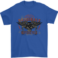 Rebel Wings Motorcycle Originals Mens T-Shirt Cotton Gildan Royal Blue