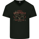 Rebel Wings Motorcycle Originals Mens V-Neck Cotton T-Shirt Black