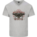 Rebel Wings Motorcycle Originals Mens V-Neck Cotton T-Shirt Sports Grey