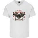 Rebel Wings Motorcycle Originals Mens V-Neck Cotton T-Shirt White