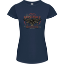 Rebel Wings Motorcycle Originals Womens Petite Cut T-Shirt Navy Blue