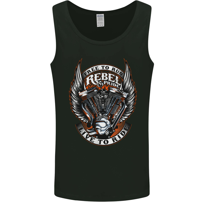 Rebel and Pride Motorcycle Motorbike Biker Mens Vest Tank Top Black