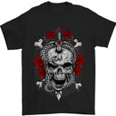 Rebelion Skull Biker Heavy Metal Rock Music Mens T-Shirt Cotton Gildan Black