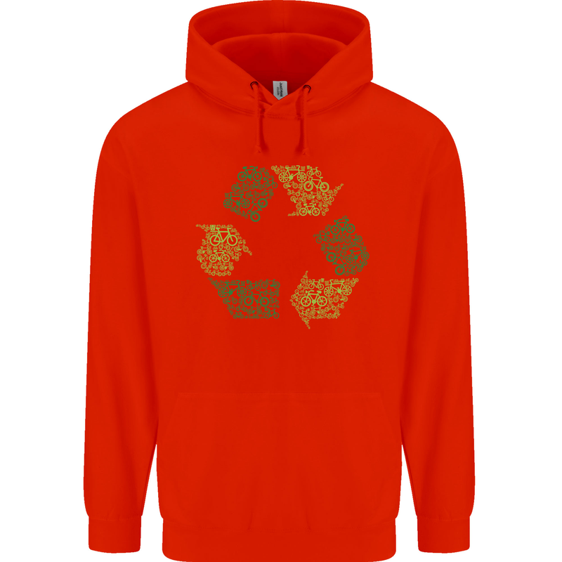 Recycle Bike Fun Cyclist Funny Childrens Kids Hoodie Bright Red