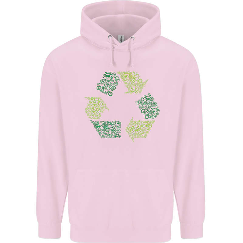 Recycle Bike Fun Cyclist Funny Childrens Kids Hoodie Light Pink