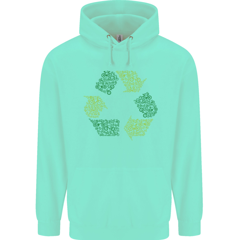 Recycle Bike Fun Cyclist Funny Childrens Kids Hoodie Peppermint