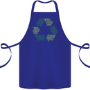 Recycle Bike Fun Cyclist Funny Cotton Apron 100% Organic Royal Blue