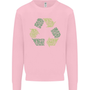 Recycle Bike Fun Cyclist Funny Kids Sweatshirt Jumper Light Pink