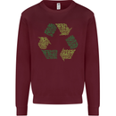 Recycle Bike Fun Cyclist Funny Kids Sweatshirt Jumper Maroon
