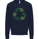 Recycle Bike Fun Cyclist Funny Kids Sweatshirt Jumper Navy Blue