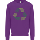 Recycle Bike Fun Cyclist Funny Kids Sweatshirt Jumper Purple