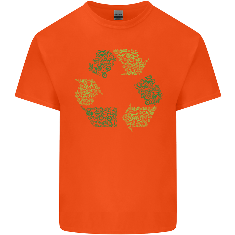 Recycle Bike Fun Cyclist Funny Kids T-Shirt Childrens Orange