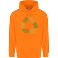 Recycle Bike Fun Cyclist Funny Mens 80% Cotton Hoodie Orange