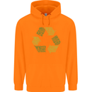 Recycle Bike Fun Cyclist Funny Mens 80% Cotton Hoodie Orange