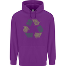 Recycle Bike Fun Cyclist Funny Mens 80% Cotton Hoodie Purple