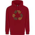 Recycle Bike Fun Cyclist Funny Mens 80% Cotton Hoodie Red