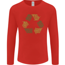 Recycle Bike Fun Cyclist Funny Mens Long Sleeve T-Shirt Red