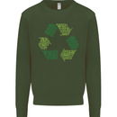 Recycle Bike Fun Cyclist Funny Mens Sweatshirt Jumper Forest Green